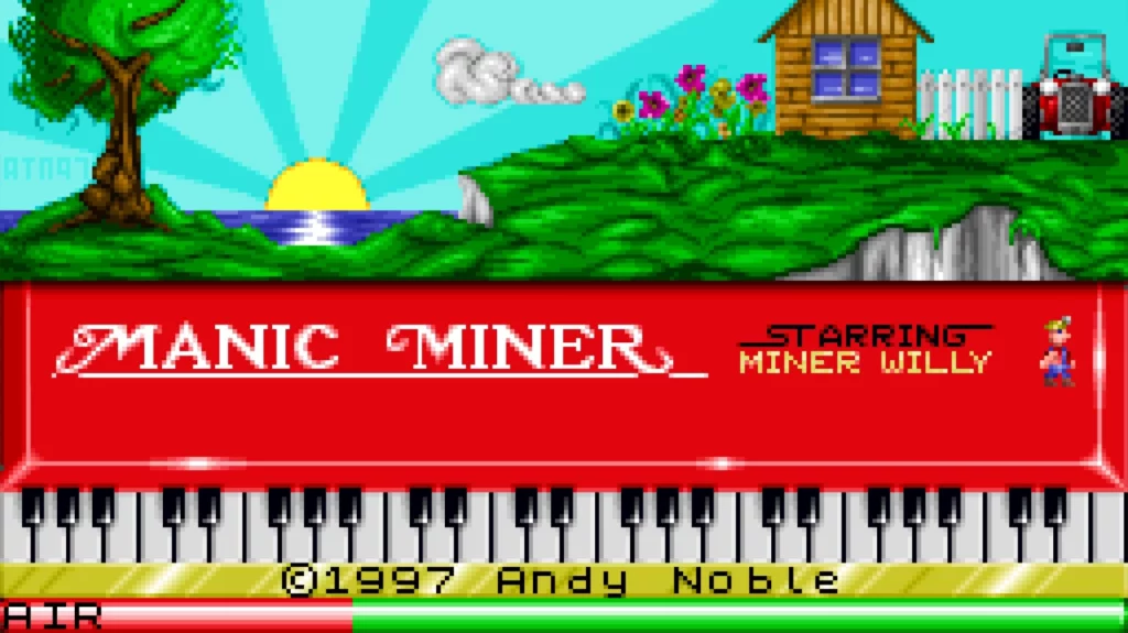 Manic miner title screen splah